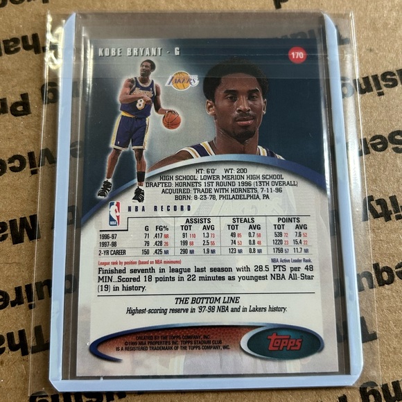 Kobe Bryant ‘99 Topps Stadium Club Card No. 170 - Picture 6 of 6